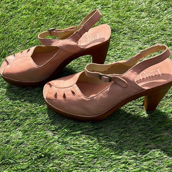 LATIGO for Anthropologie June Leather Wooden Clog Heels - Size 8 (NWOT) - Picture 5 of 6